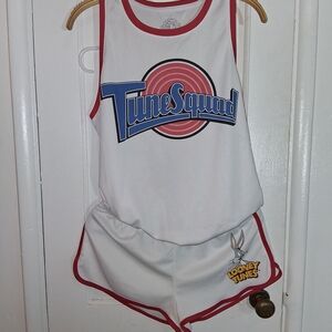 Tune Squad White and Red Tank Top and Shorts Set